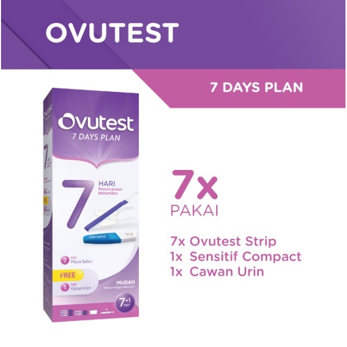 Ovutest 7 Days Plan Free 1pcs Sensitif Compact / Alat Tes Masa Subur / Ovutest Seven Days