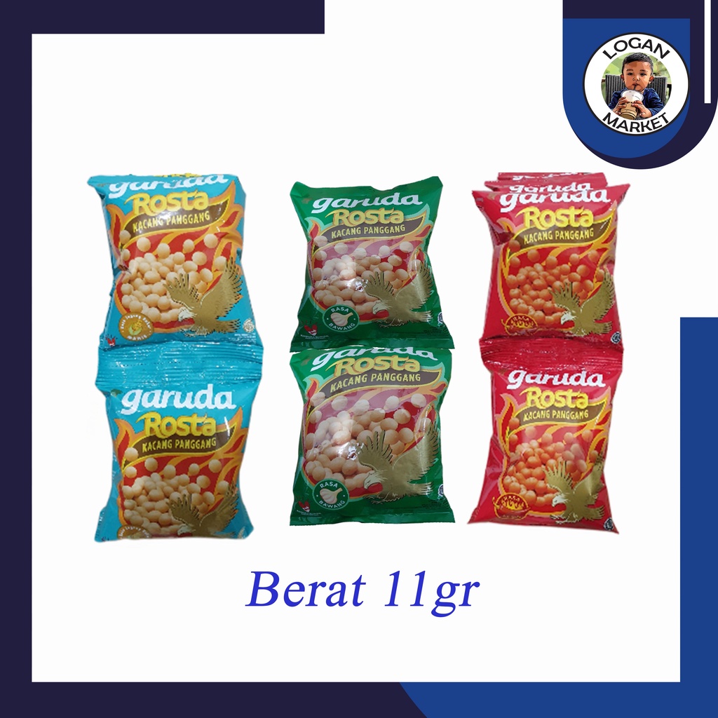 Garuda Rosta Kacang Panggang 10 Pcs @ 11gr Rasa Bawang Pedas Jagung