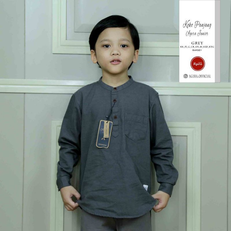 BAJU KURTA KEMEJA KOKO KEMKO ANAK KATUN ORIGINAL TERBARU LENGAN PANJANG AGERA JUNIOR