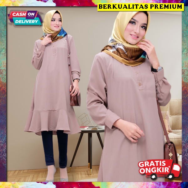 Mididres Outfit Dewasa Bj Tunik Kerja Tunix Waita Terbaru Tunic Atasan Muslim Baju Tsnik Korea Style