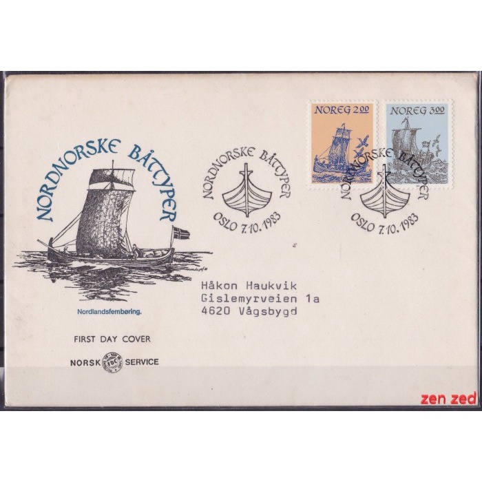

A194 Perangko FDC SHP Norwegia 1983 Norwegian boats 1 Pcs