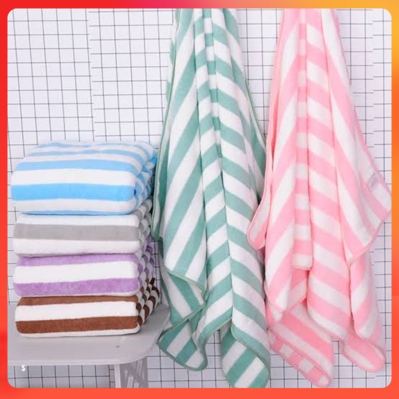 HANDUK MANDI ZIGZAG SALUR DEWASA MICROFIBER SUPER LEMBUT 70X140 PREMIUM QUALITY