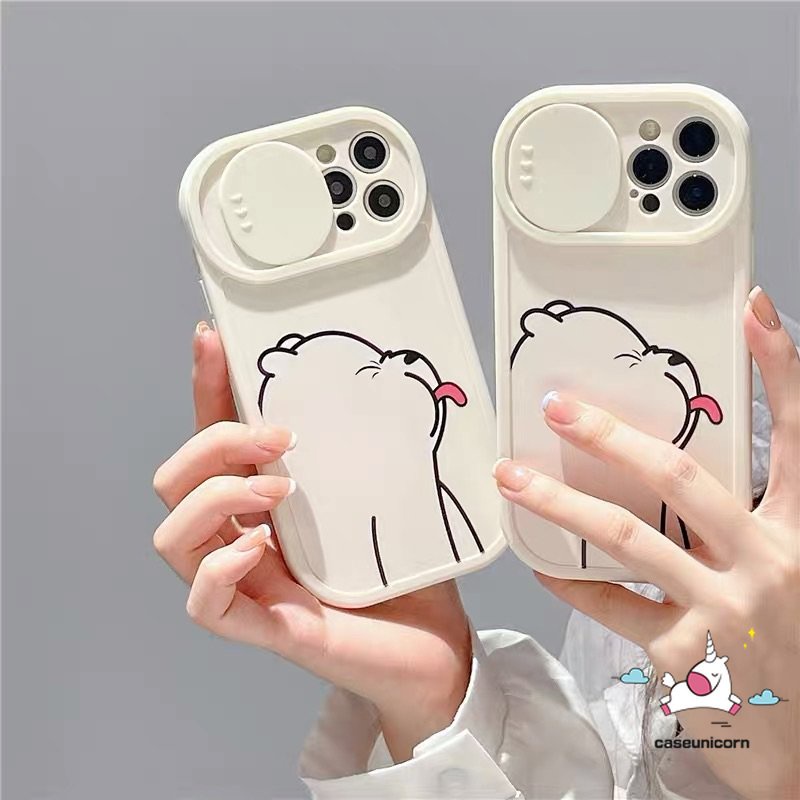 Soft Case Pelindung Lensa Kamera Motif Kartun Beruang Untuk IPhone 7Plus 8Plus XR 11 13 12 Pro Max 7 8 Plus X XS Max 11 Pro Max