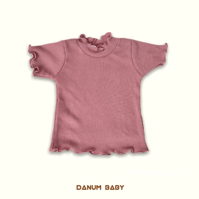 Baju Anak Perempuan KIRIWIL Curly Tangan Pendek Ruffle Knit Tee Rib 1-5 tahun