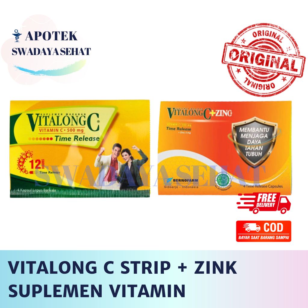 VITALONG C + ZINC Strip Isi 4 Tablet - Vitalong C Vitamin C 500 MG Tab Zink