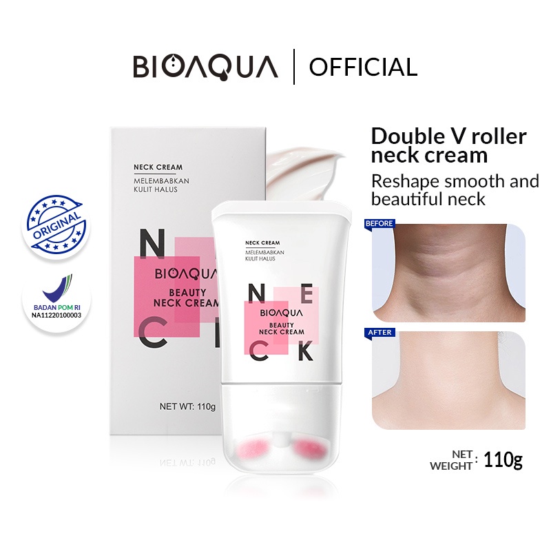 BIOAQUA BEAUTY NECK CREAM PEMUTIH LEHER 110GR CREAM LEHER MOISTURIZING PENGENCANG DAN PENCERAH KULIT LEHER KRIM PERAWATAN LEHER