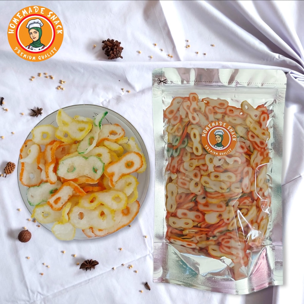 

Homemade Snack - Kerupuk Bawang Warna Angka 8 Krupuk Kering Kerupuk Mentah Snack Halal Kualitas Premium