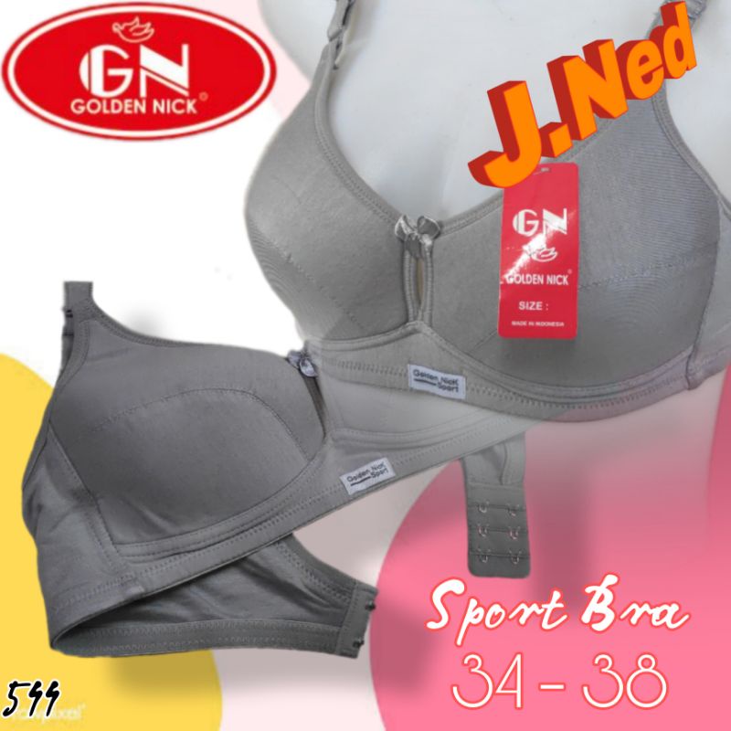 J544 SPORT BRA WANITA GOLDEN NICK BUSA TIPIS DUA PENGAIT SIZE 36 - 38