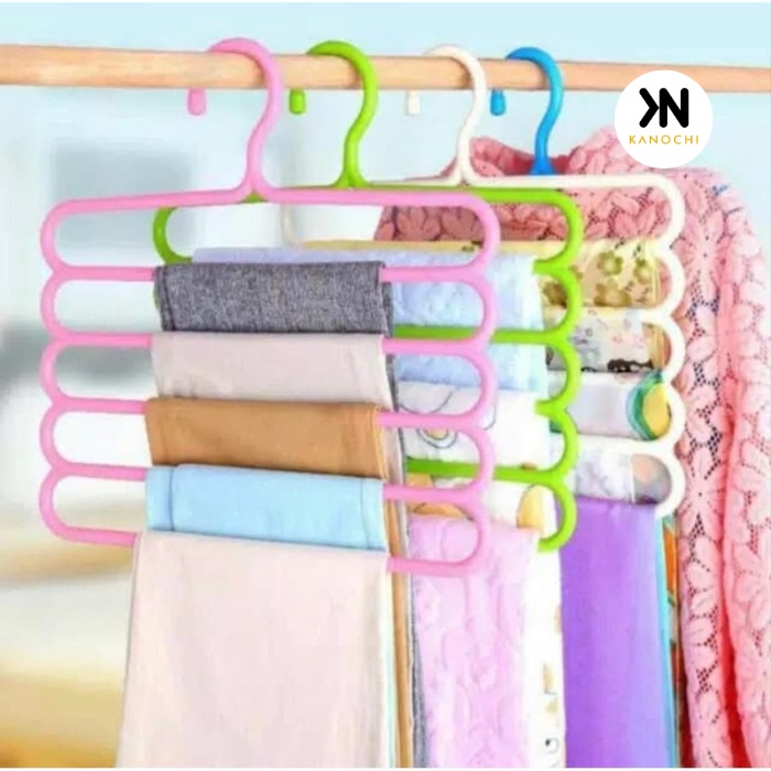 Gantungan baju serbaguna 5in1 hanger 5 susun multifungsi