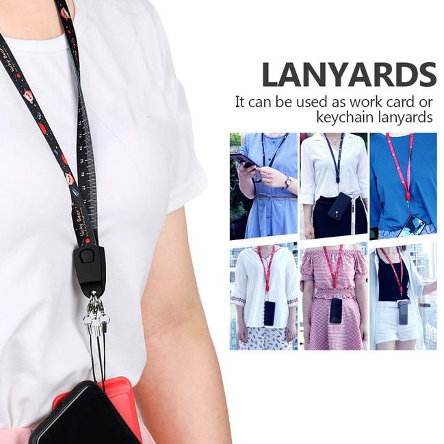 Lanyard Data Cable Kabel Gantungan Meteran (USB Type C) - Biru
