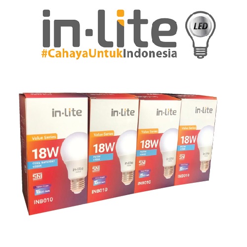 INLITE Lampu Led 18w Beli 3 Gratis 1 INB010 Bohlam 18 Watt 18W