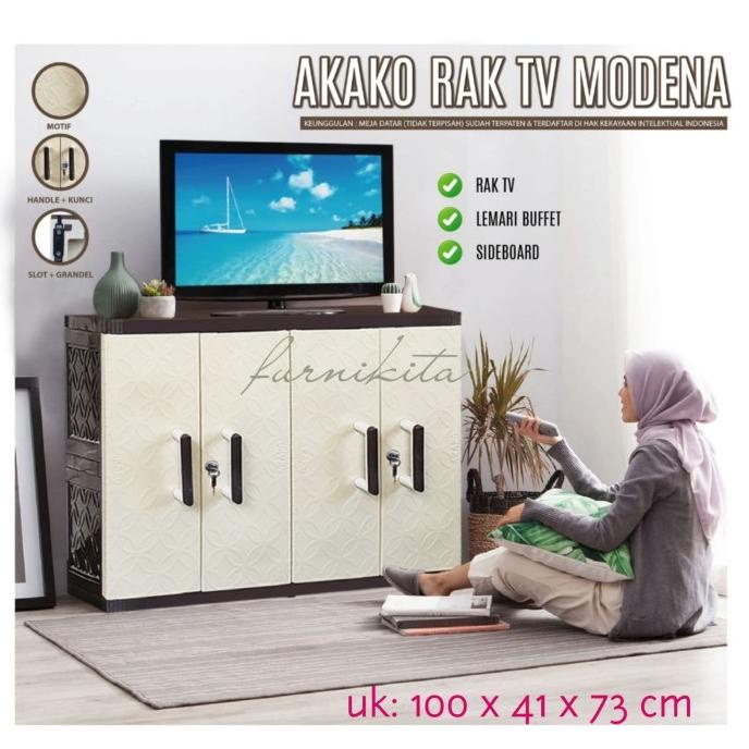 RAK TV AKAKO MODENA MEJA TV PLASTIK MEJA TV MINIMALIS MODERN