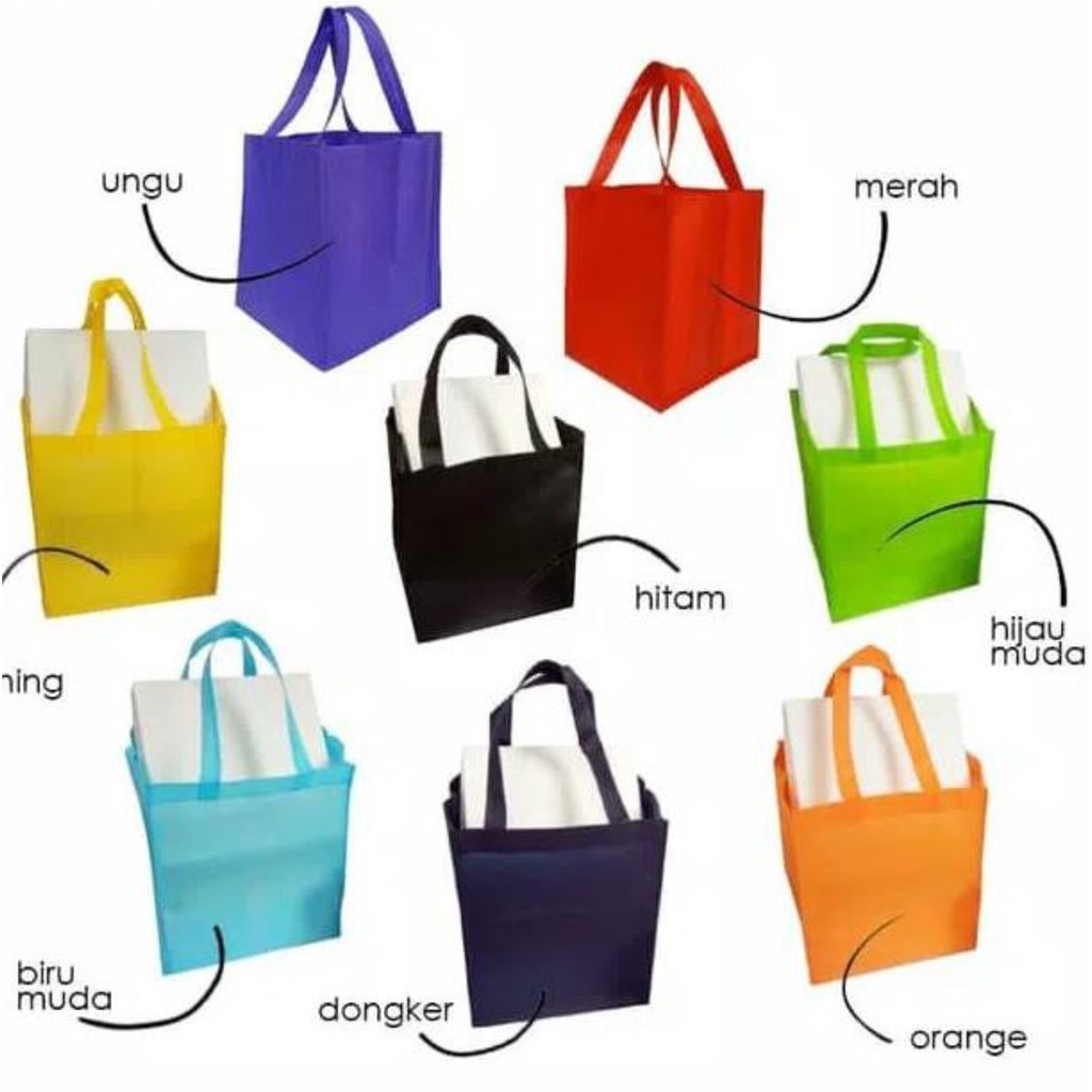 1 HARI BERES TAS SPUNBOND 75GSM  SUPER TEBAL MAKSIMAL 10 KG model BOK NASI UK 27X26X25  GODDIE / Spunbond/ totebag/ goodiebag plus sablon