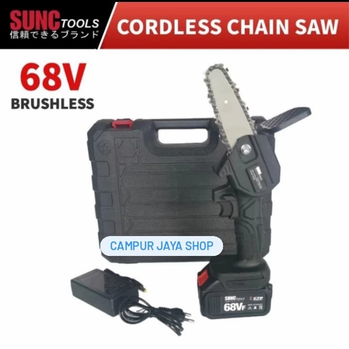 Mesin Gergaji Dahan Pohon Kayu Baterai Batre senso Cordless 68V Sunc