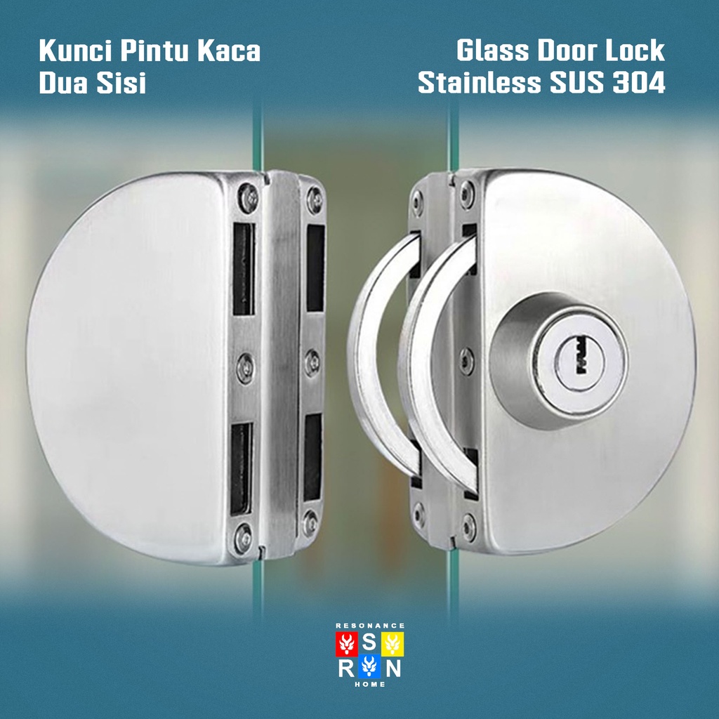 Kunci Pintu Kaca 10-12MM Oval / Kunci Dua Sisi Resonance Home