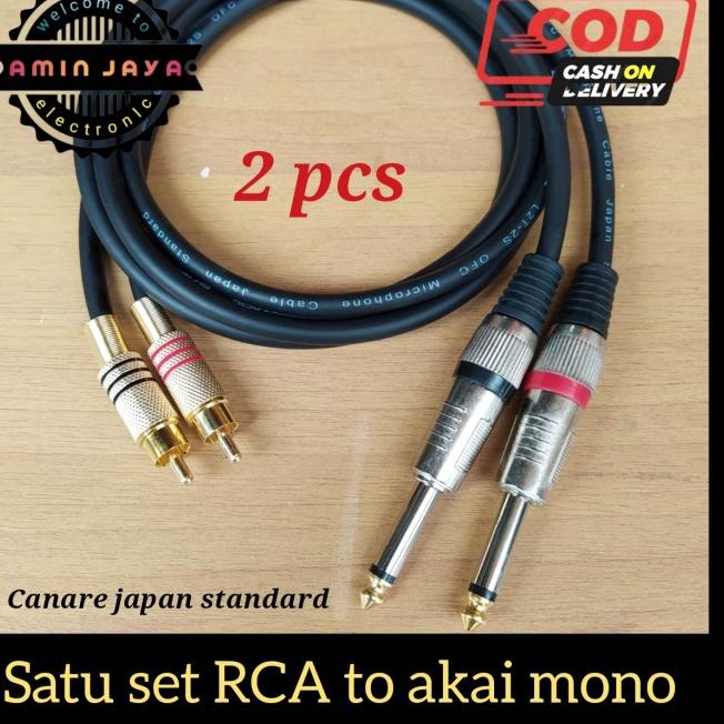 Jack rca to jack akai kabel canare 2 meter - 2 meter