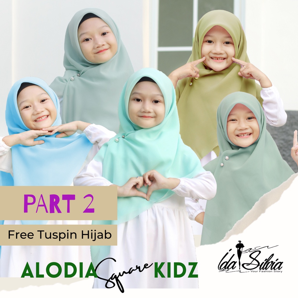 (PART 2) Jilbab Segiempat Anak Lasercut  / Kerudung Segi Empat Hijab square Premium marun hitam blac