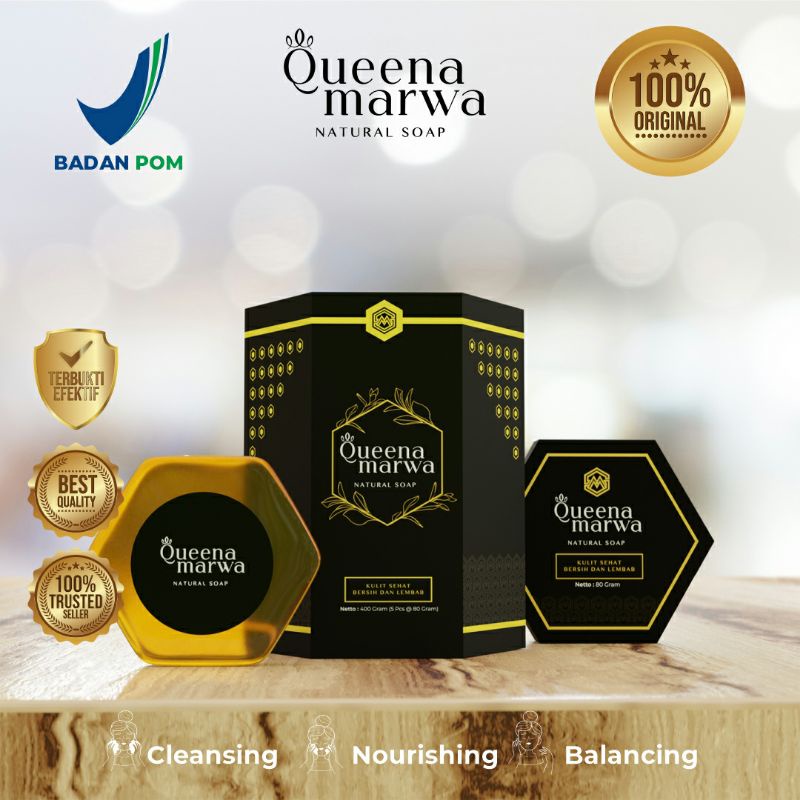 Queena Marwa Natural Soap Original Sabun Wajah Aman BPOM 80 gr