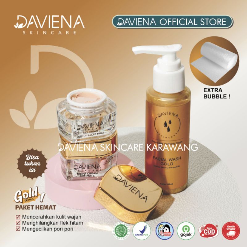 DAVIENA SKINCARE PAKET HEMAT GOLD SERIES|OFFICIAL STORE|DAVIENASKINCARE|DAVIENA