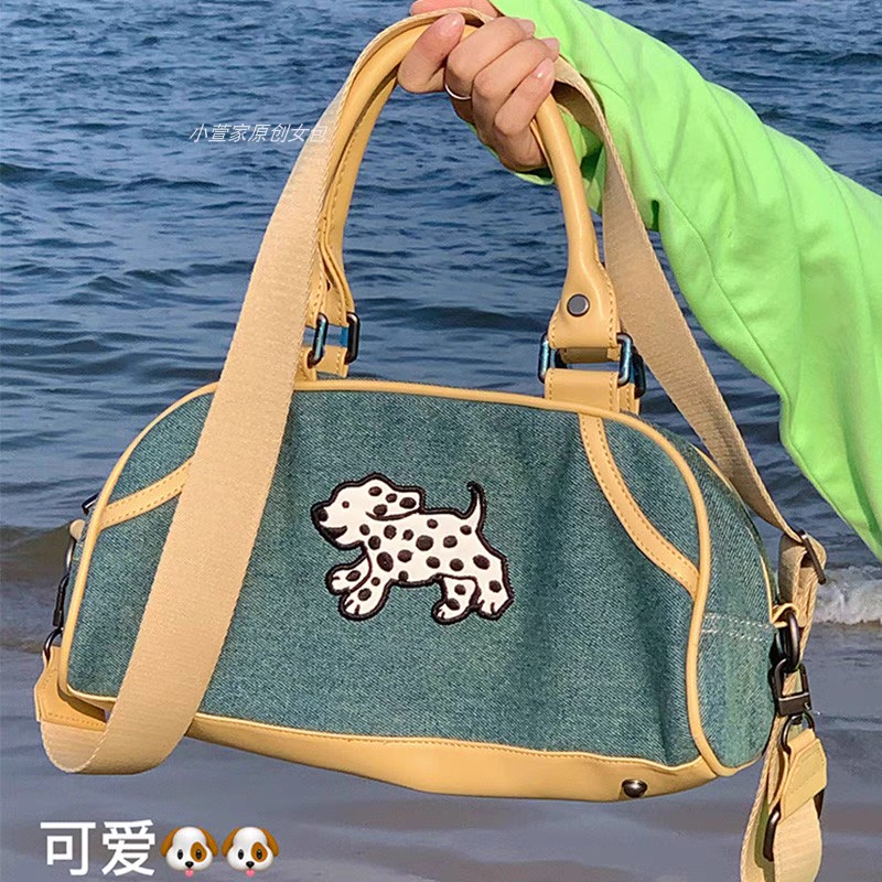 시크 — #TCC181 dalmatian bag  — import tas shoulder tali panjang dog puppy anjing black hitam blue den