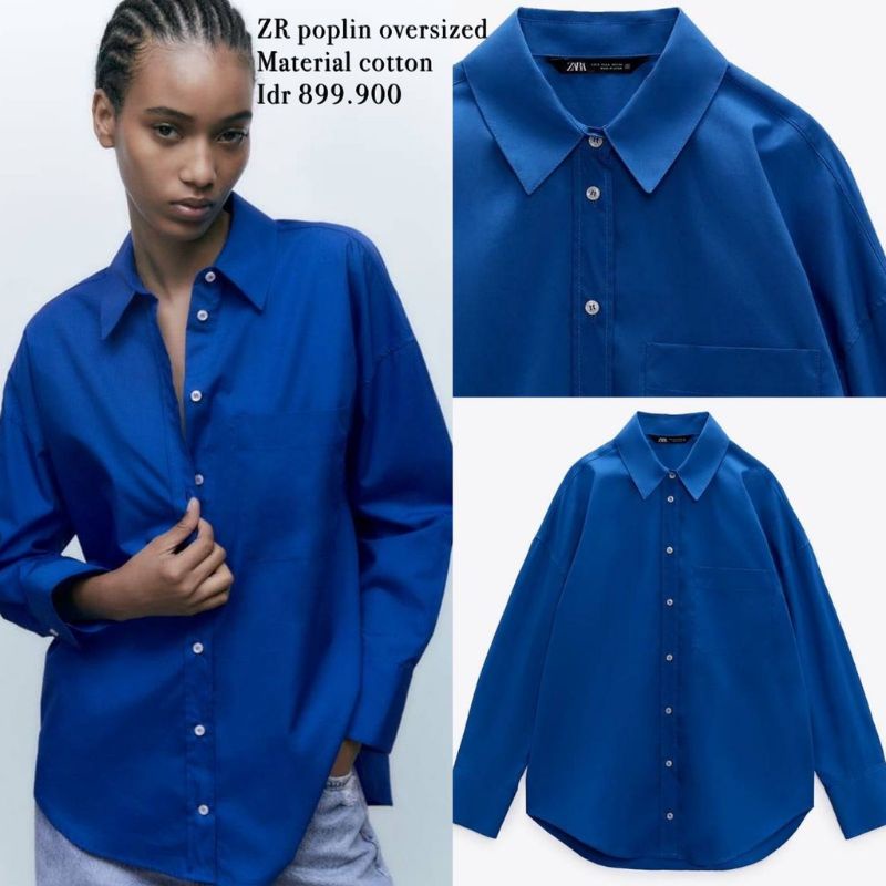 Zara poplin oversized blouse