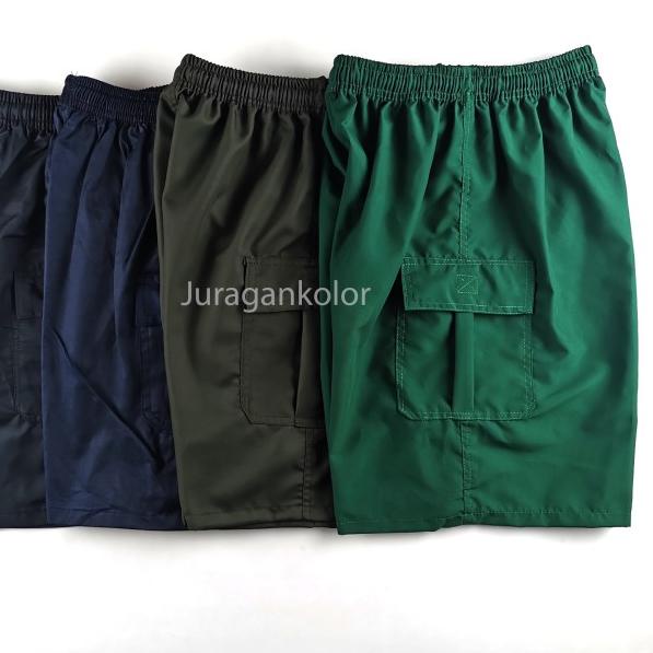 Celana Pendek Pria Polos Kantong Tutup Samping