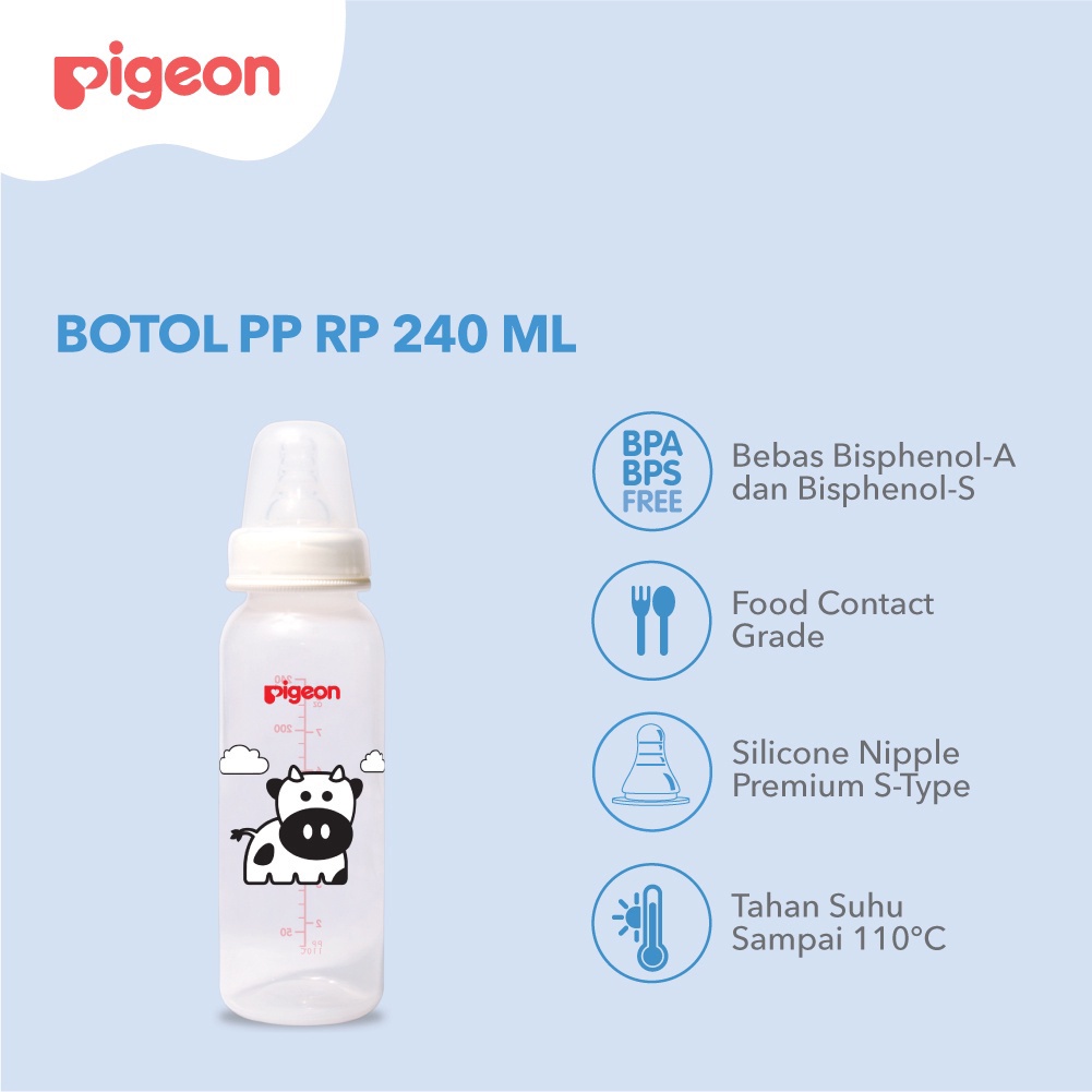 Pigeon Botol Susu PP RP 50ml w/ peristaltic  nipple animal / Botol Bayi