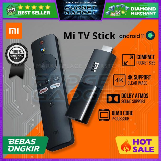 New Mi Smart TV Stick 4K Android 11 Set Top Box Netflix - MDZ-27-AA