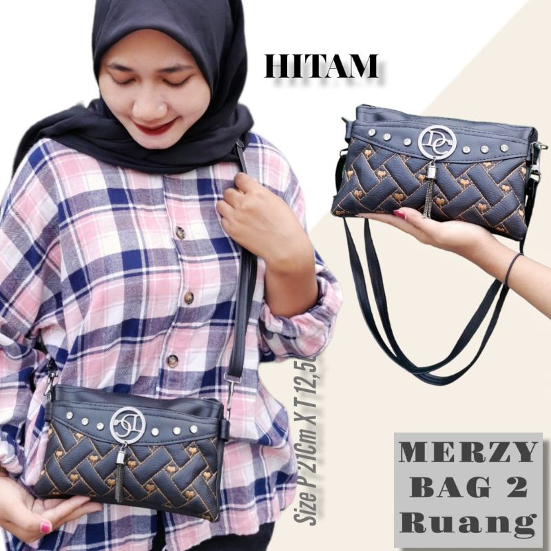 MERCY SLINGBAG 2 RUANG /TAS SLEMPANG ACCECORIES DAPAT RANDOM