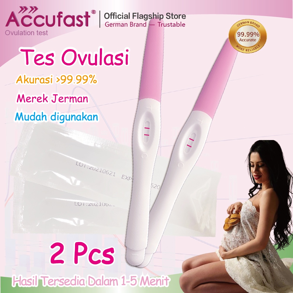 ACCUFAST Tes Ovulasi 2Pcs Kit Tes Ovulasi Satu Langkah 99,99% Akurasi Tes LH