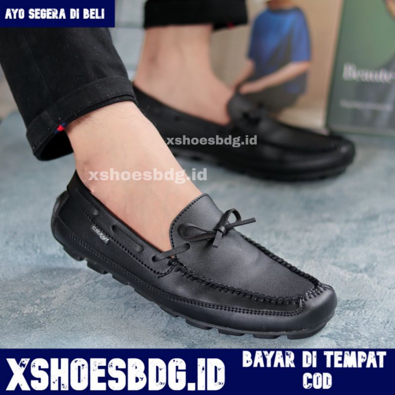 Sepatu Slip On Pria Santai Casual Formal Kulit Sintetis Kerja Kuliah Kantor Kondangan Cozy Houston