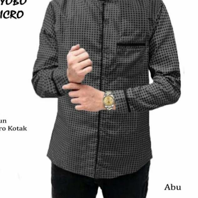 TJ BAJU KEMEJA KOKO MUSLIM LENGAN PANJANG - Navy Mikro, M