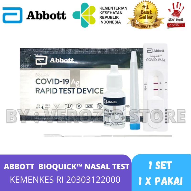 TERMURAH Abbott Bioquick Alat Antigen Swab Rapid Test Mandiri Nasal Hidung Satuan Original