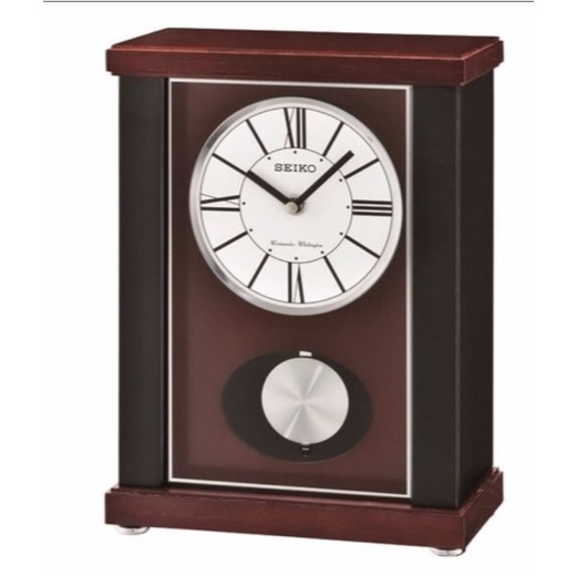 Jam Meja SEIKO ORIGINAL QXQ028K Dual Chimes Wooden Table Clock QXQ028