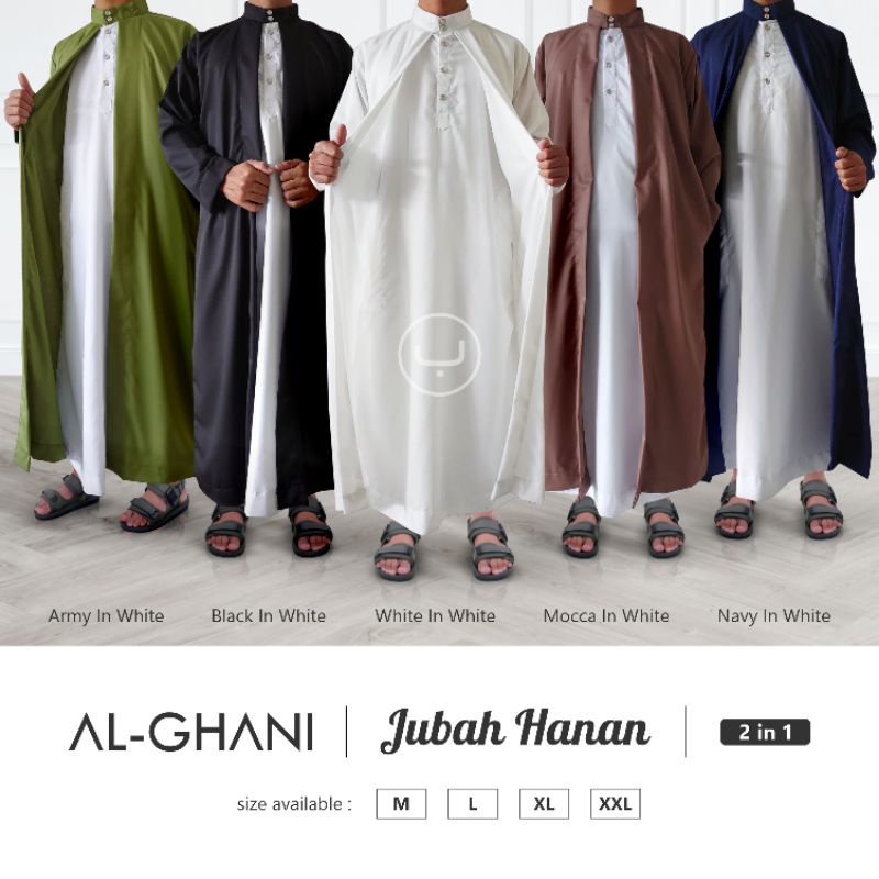 BEST SELLER 1 SET JUBAH PRIA LUAR DALAM, JUBAH HANAN 2 IN 1, JUBAH GAMIS PRIA PREMIUM BAHAN KATUN
