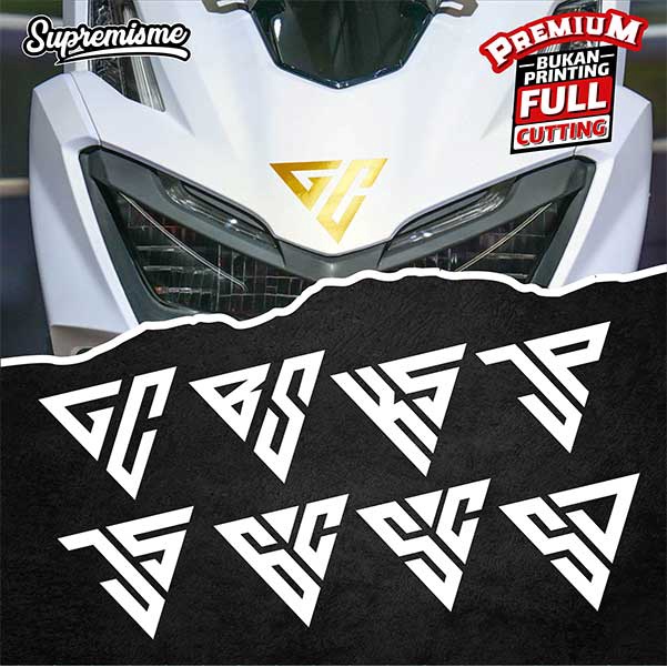 Stiker GC BS Logo / Sticker Racing KS JP Logo / Stiker Visor JS 6C Logo / Sticker Motor SC SD Logo Glossy Waterproof / Sticker Hologram GC Logo