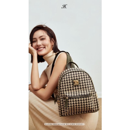 Fanda bag Tas ransel wanita jims honey original canvas bag motif houndstooth realpic cod official store