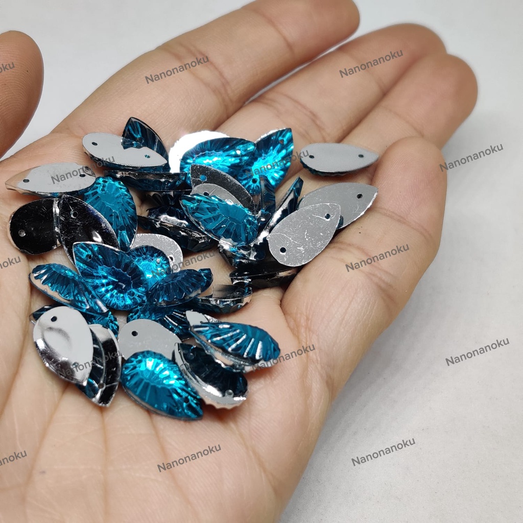 [Per Bks] 8x14 mm Tetes Bulat KERANG WARNA Biasa Batu Akrilik /Jahit