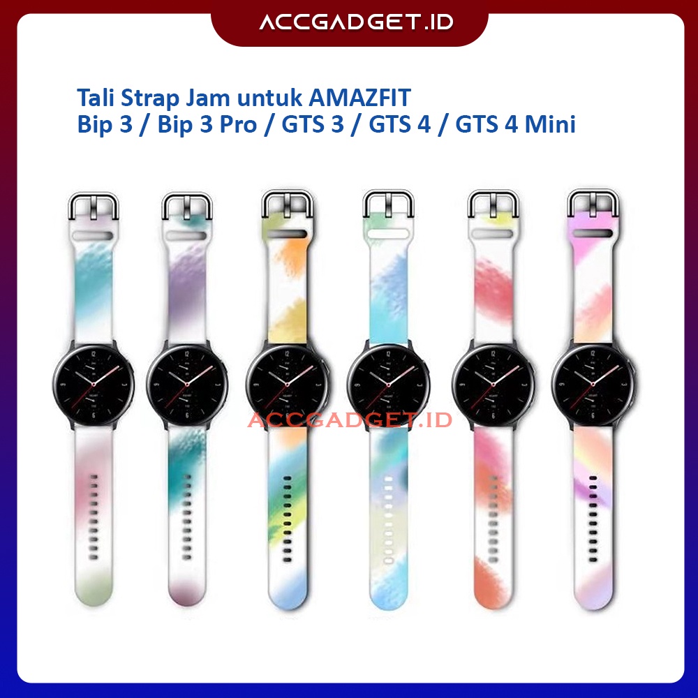 Tali Strap Jam Amazfit GTS 3 / Amazfit Bip 3 / GTS 4 / GTS 4 Mini / Amazfit Bip 3 Pro - ACR1 Rainbow Silicone Strap