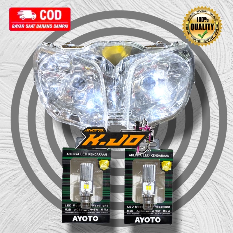 Headlamp Reflektor Lampu Depan Jupiter Z1 FI Injection Plus Lampu led Ayoto