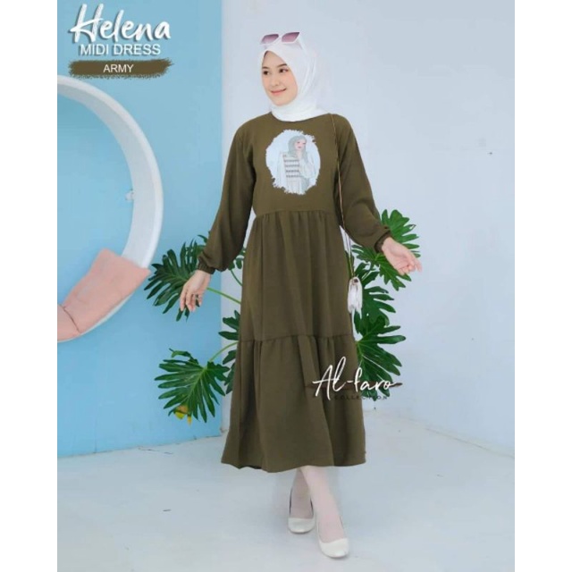 HELENA MIDI DRESS ORI ALFARO DRESS SALUR VIRAL MODERN KEKINIAN