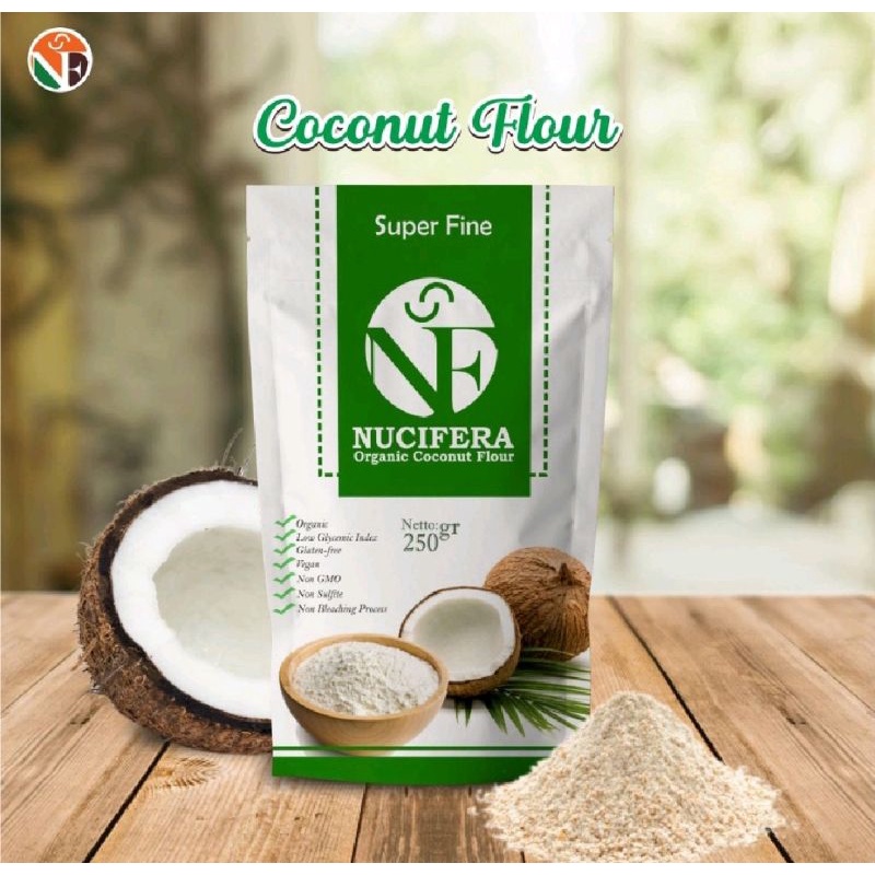 Nucifera ORGANIC COCONUT FLOUR 250gr | Super Fine Grade Tepung Kelapa