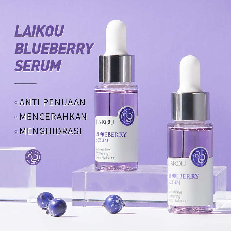 LAIKOU Serum Essence Blueberry Anti Kerutan Bersinar Melembutkan Kulit 17ml