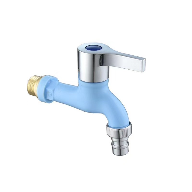 Kran Air Plastik 1/2&quot; Drat Kuningan Keran Taman 1/2 Inch Engkol - BIRU ASLI