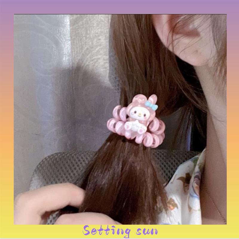 COD✨Tali Rambut Gelang Telepon Kartun Coil Karet Gelang Kecil Perempuan Tali Kepala Lucu Serbaguna TN