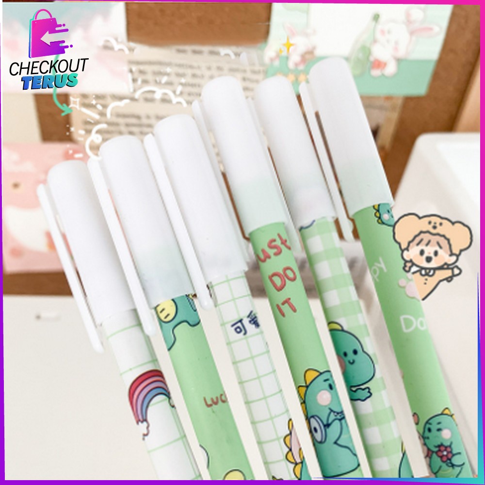 CT A42 Pulpen Gel Hapus Karakter Animal isi 6 pcs Tinta Bisa Di Hapus Alat Tulis Sekolah Pulpen Erasable Bolpoin Portable