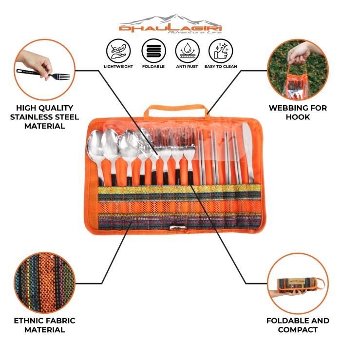 Perlengkapan Set Makan Camping Dhaulagiri CUTLERY SET 13 in 1