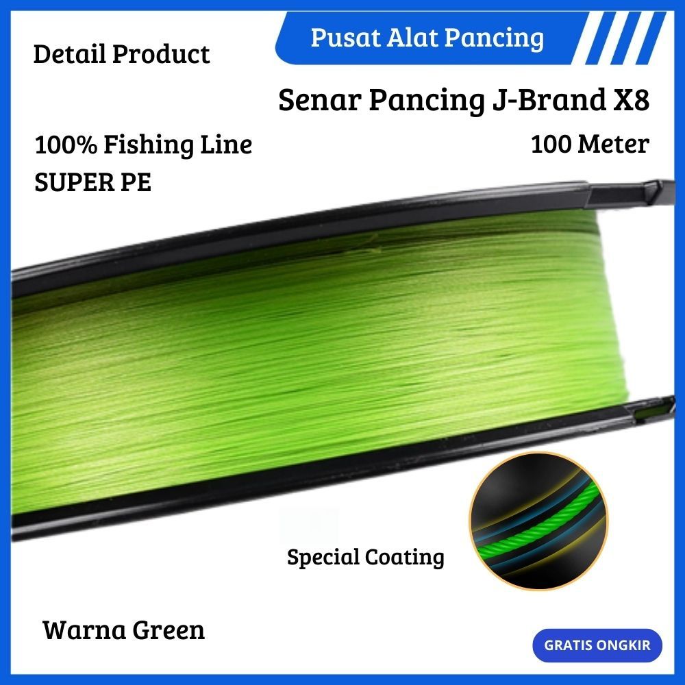 Senar Pancing Baru J Brand X8 Grand 8 Stand Xbraided PE Line Original Japan Lure Line 100M Senar Line Fishing