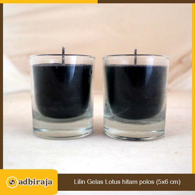 Lilin Stearin Candle Warna Hitam Gelas Cafe Resto Hotel Spa Serbaguna