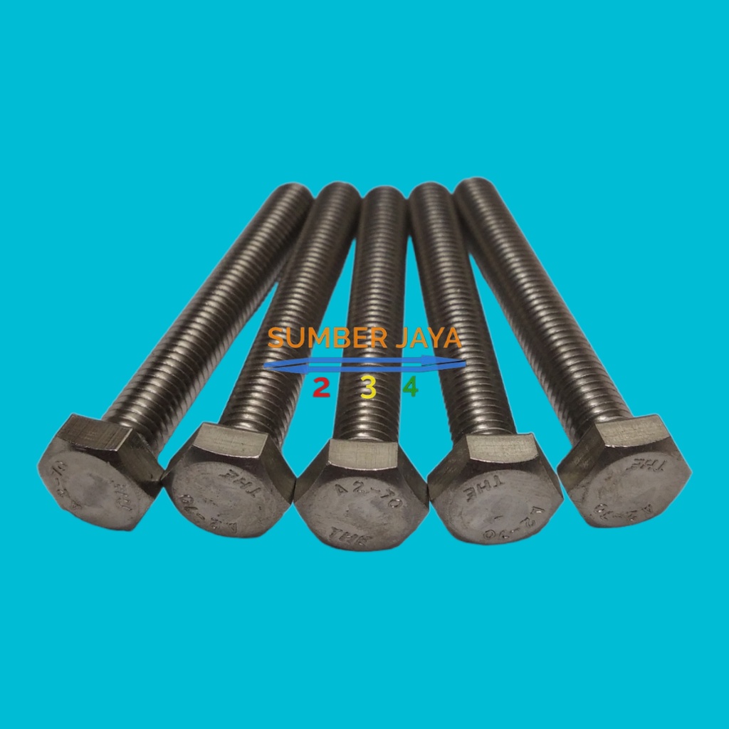 BAUT STAINLESS 8 X 60 PUTIH PER 1 PCS